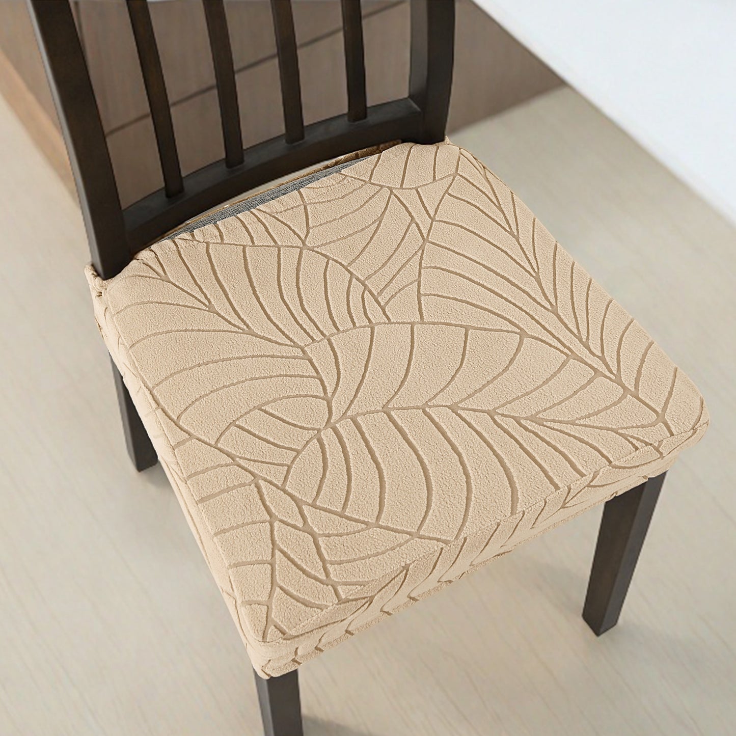 Durable Stretch Chair Covers - Leaf Jacquard Slipcovers