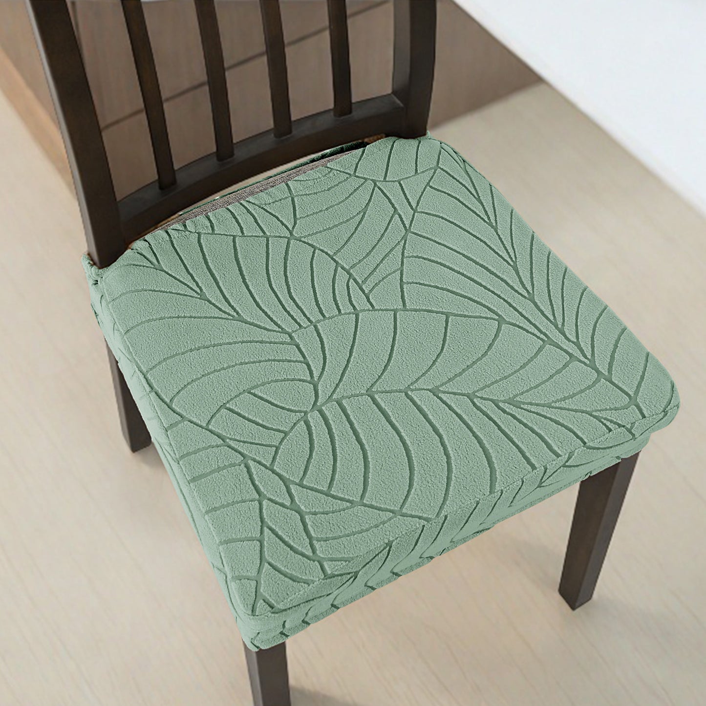 Durable Stretch Chair Covers - Leaf Jacquard Slipcovers