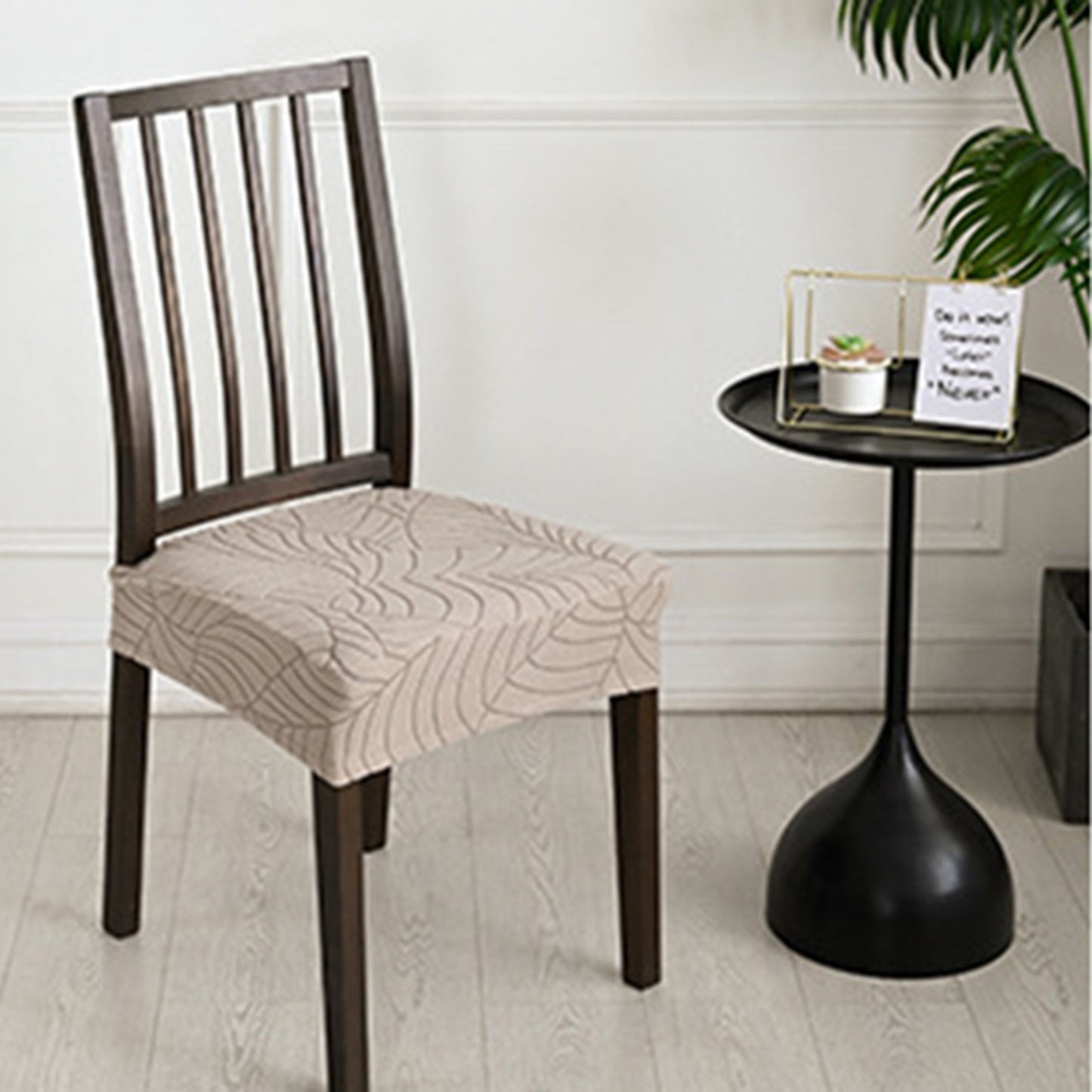 Durable Stretch Chair Covers - Leaf Jacquard Slipcovers