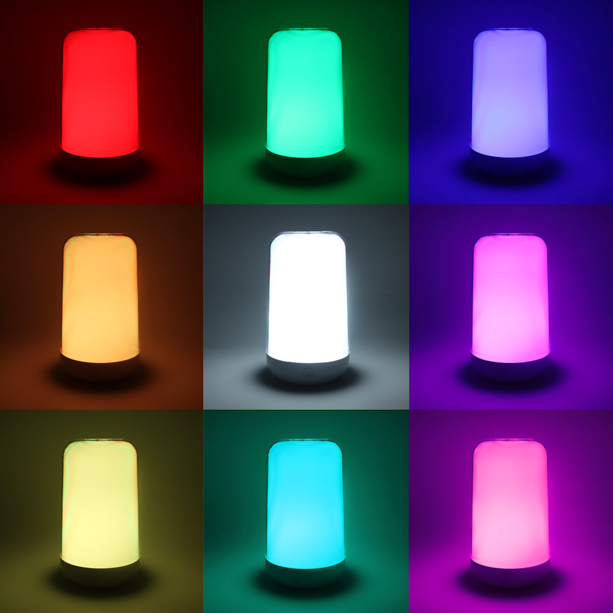 Table Lamp: Bluetooth Smart Touch RGB LED Bedside Lamp USB Rechargeable