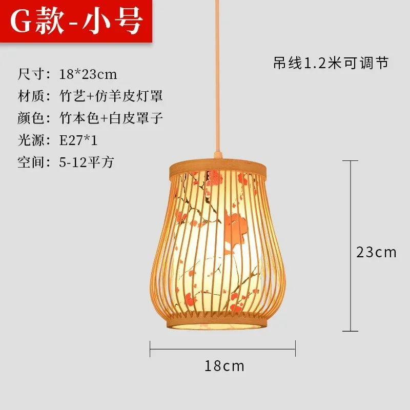 Bamboo Chandelier Chinese Style Room B&B Hotel Living Room New Chinese Style Lantern Hot Pot Restaurant Restaurant Bamboo Lamps