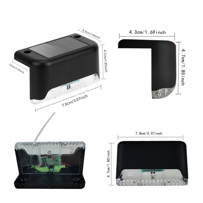 LED Solar Wall Lights - 4Pcs Garden Fence & Deck Lighting