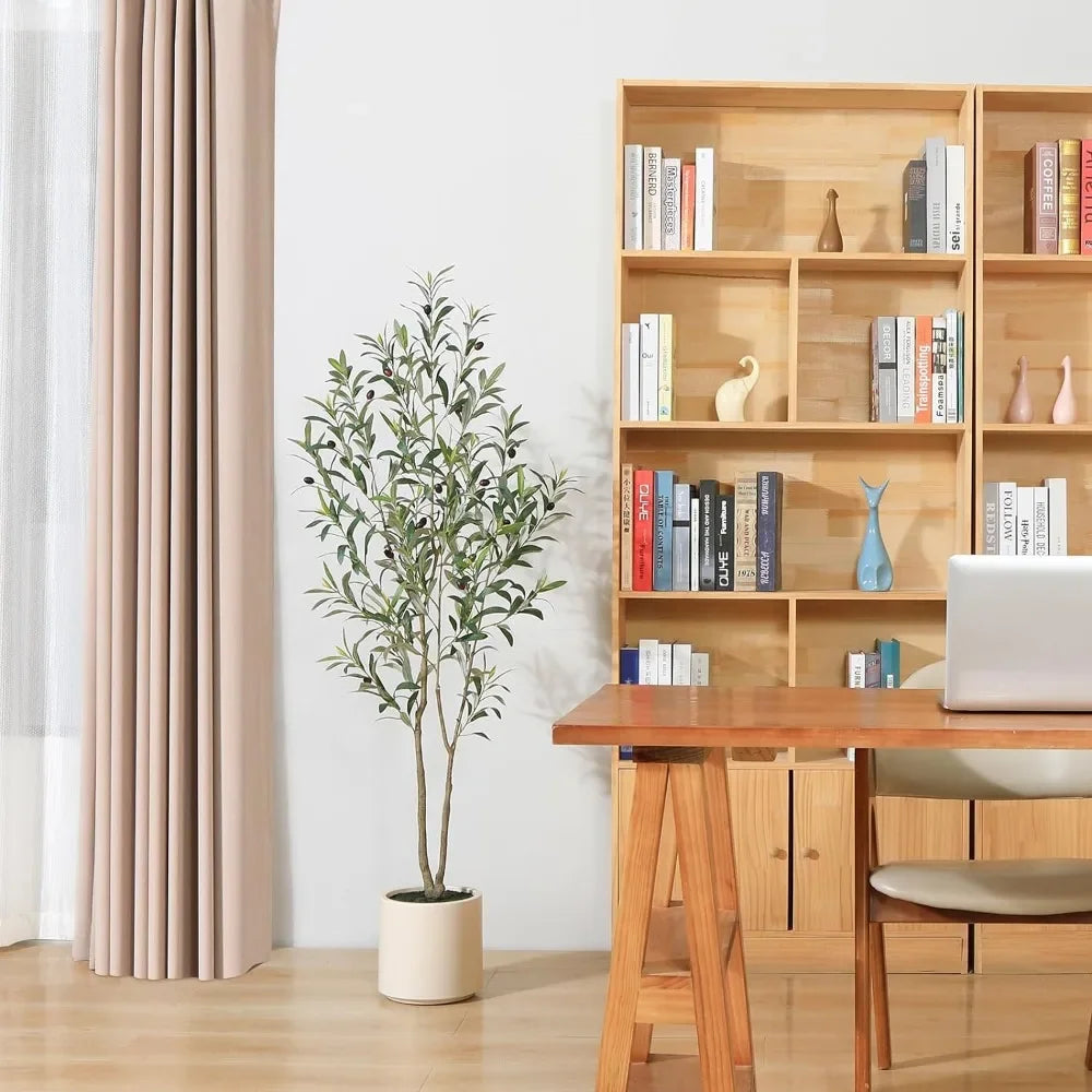 Tall Fake Olive Tree - Elegant 5ft Indoor Plant