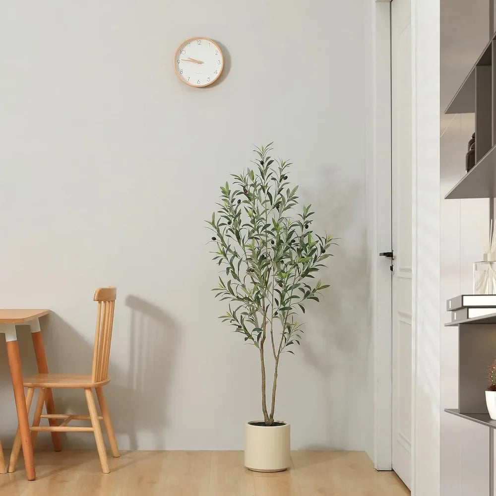 Tall Fake Olive Tree - Elegant 5ft Indoor Plant