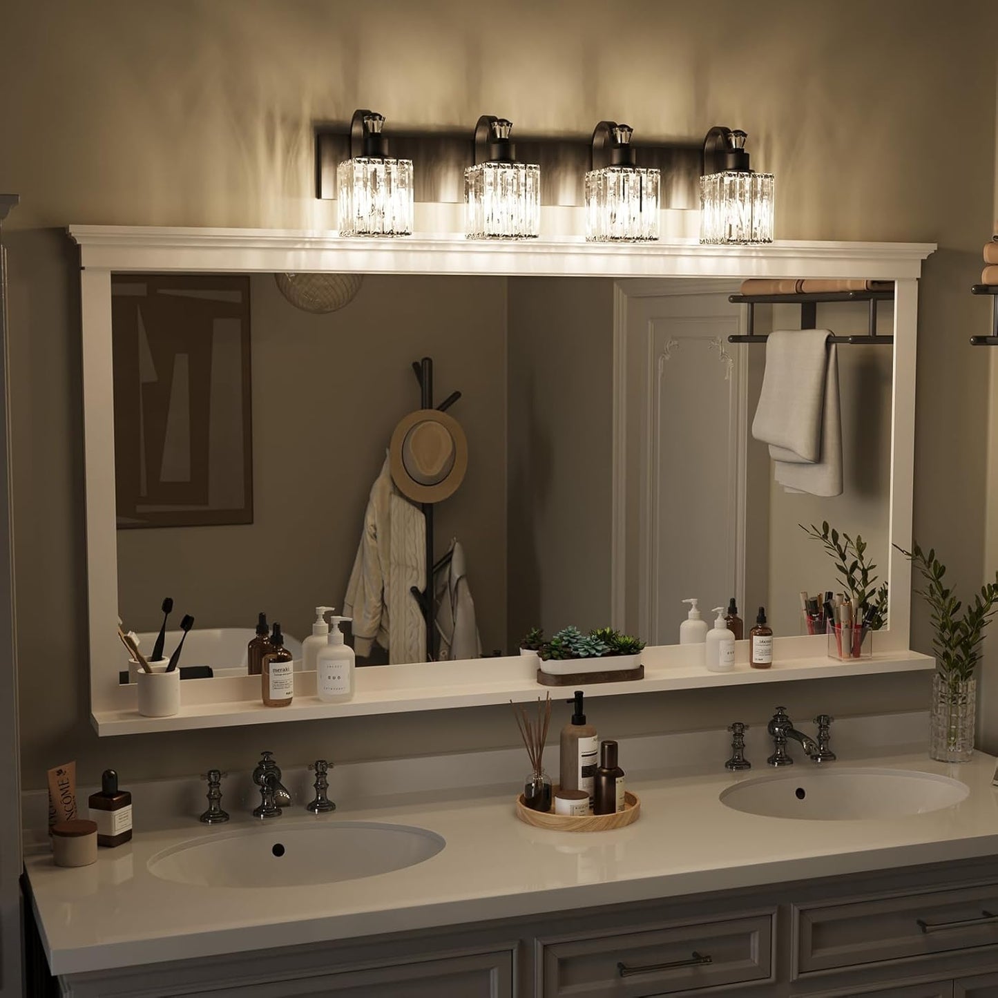 Crystal Vanity Lights - Elegant Bathroom & Makeup Mirror Lighting