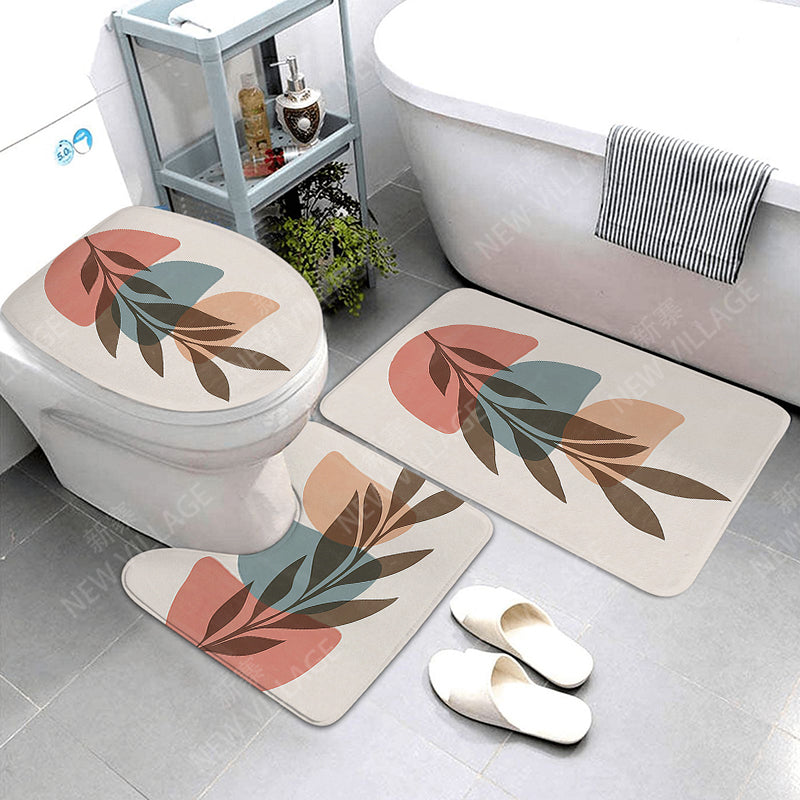 Anti-slip Bath Mat Bathroom Rug Shower Mat Decorative Absorbent Foot Mat Entrance Bathtub toilet rug boho Nordic plant leaf