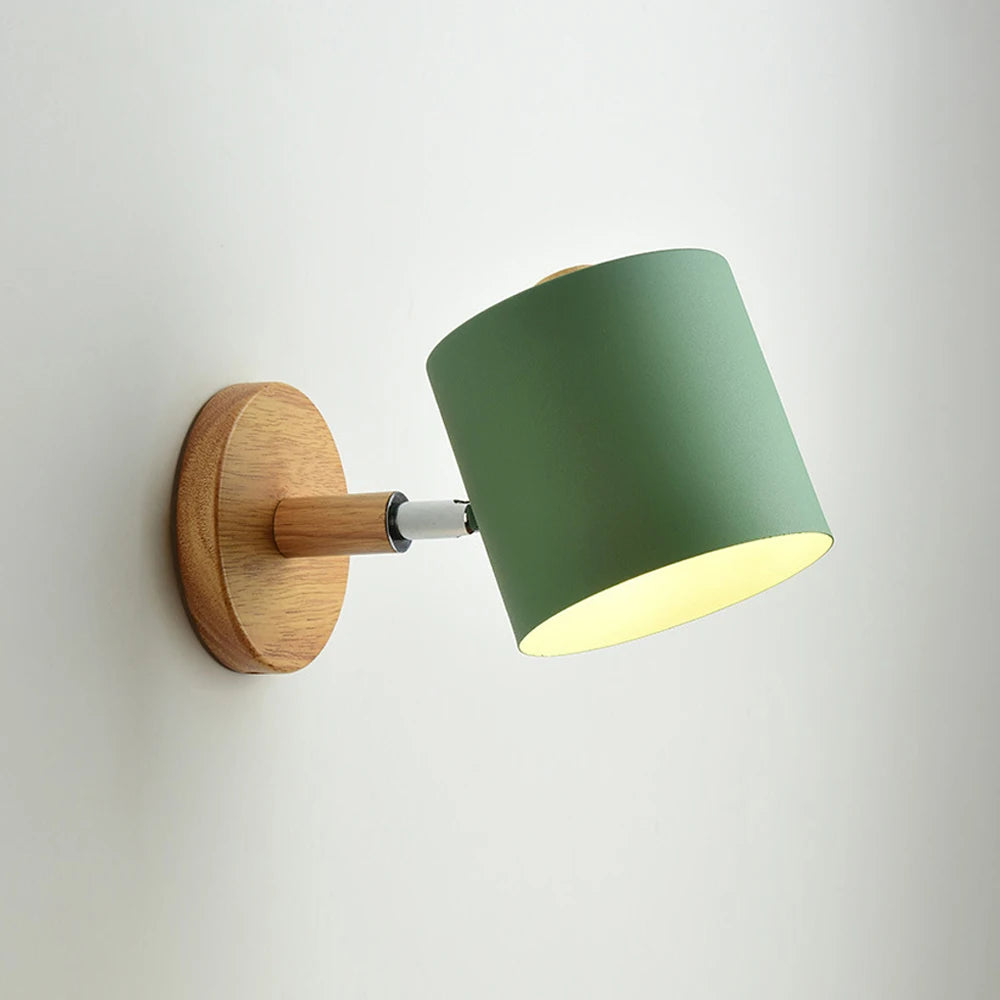 Wall Lamp: Nordic Solid Wood LED Wall Sconce - Minimalist Bedroom Light