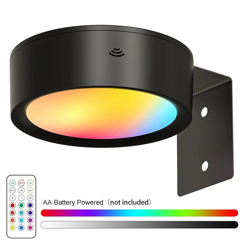 Battery Picture Wall Lamp: Wireless RGB Sconce with Timer