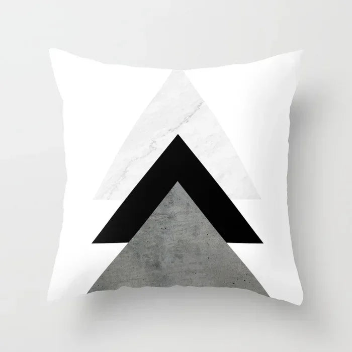 Nordic Geometric Pillow Cover 45x45CM - Black & White Chic
