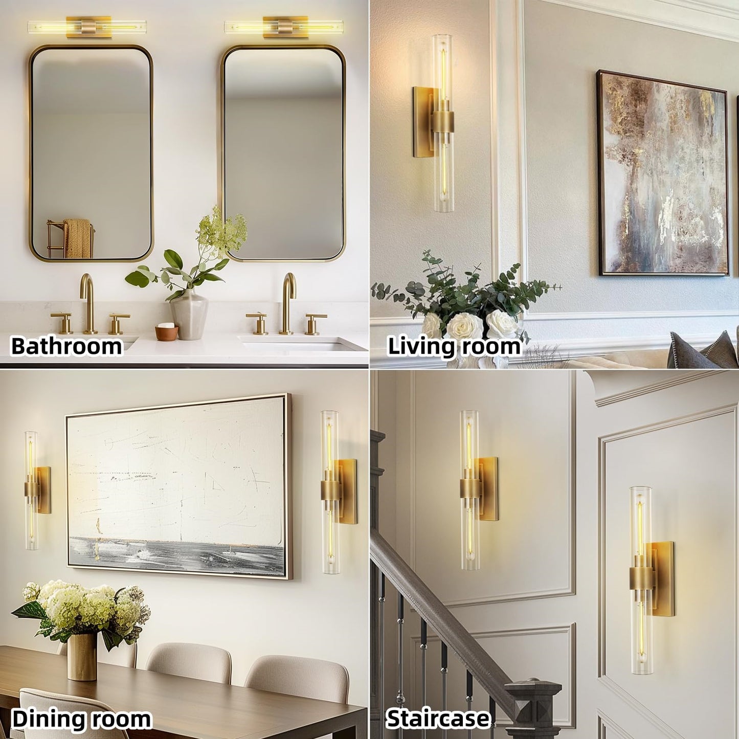 LED Wall Light - Double Head, Glass Sconce for Living Room