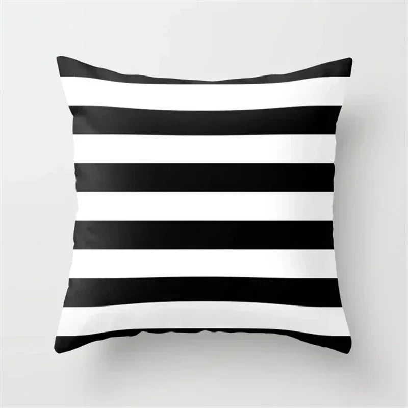 Nordic Geometric Pillow Cover 45x45CM - Black & White Chic