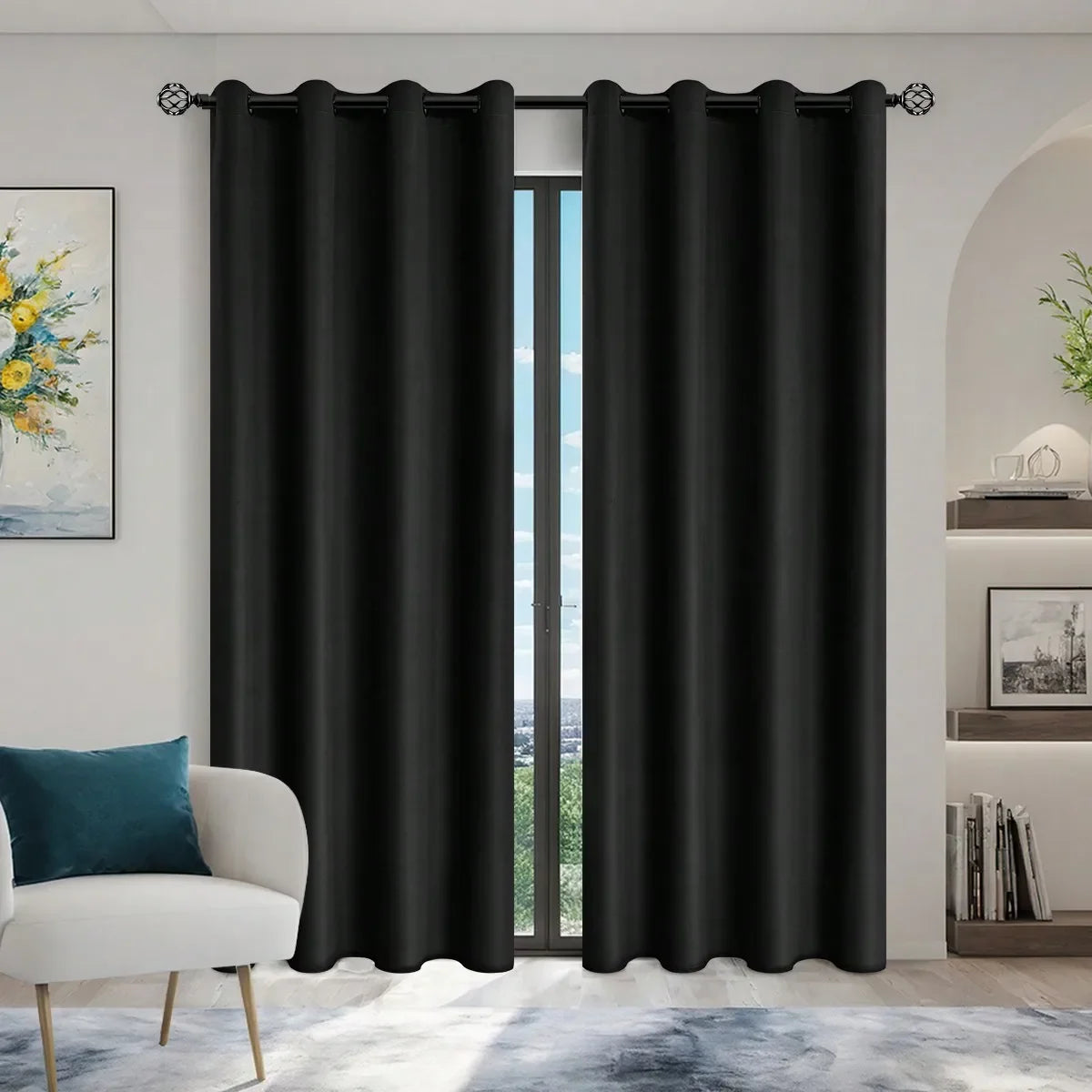 Blackout Curtains 100% Privacy Grommets Bedroom Drapes