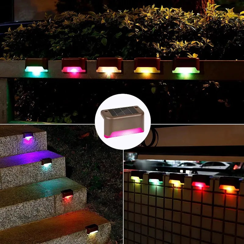 LED Solar Wall Lights - 4Pcs Garden Fence & Deck Lighting