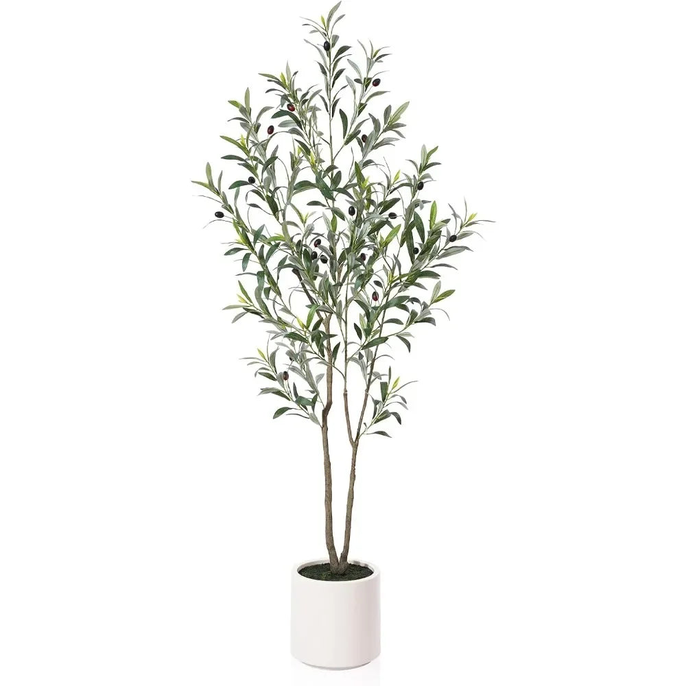 Tall Fake Olive Tree - Elegant 5ft Indoor Plant