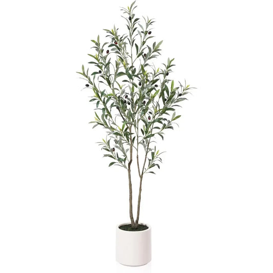 Tall Fake Olive Tree - Elegant 5ft Indoor Plant