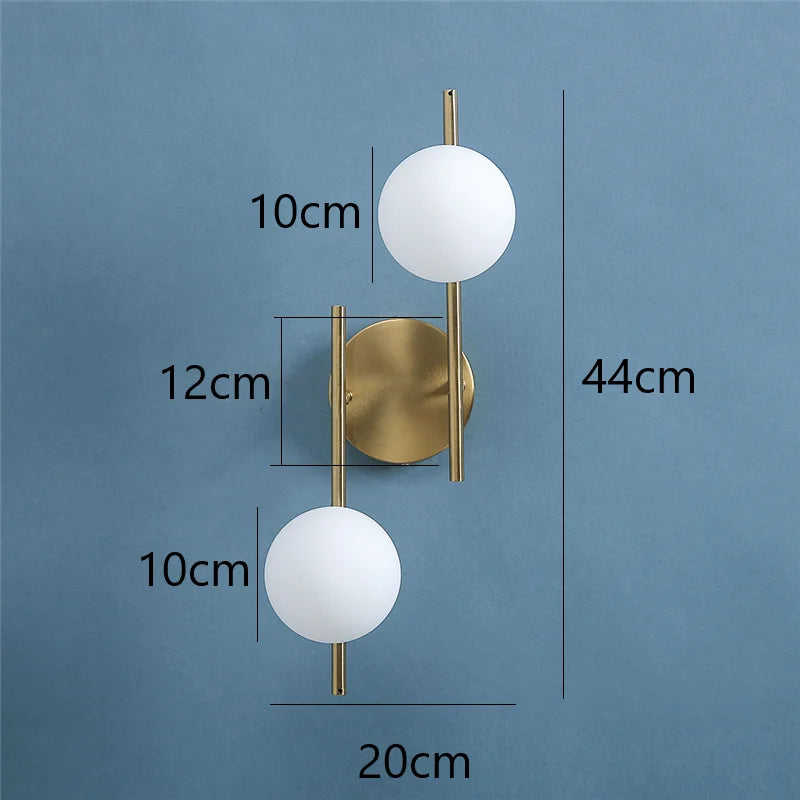 LED Wall Lamps - Modern, Golden & Milky Glass Design