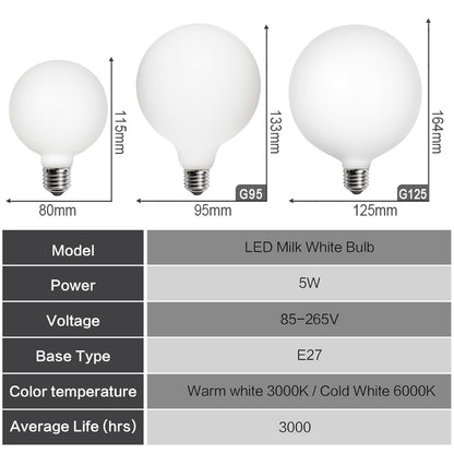 E27 LED Light Bulb Energy Saver 85V-265V Milky White
