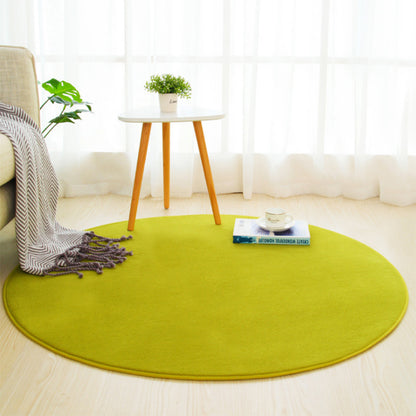 Round Carpet Rug - Coral Fleece Gray Living Room & Kids' Mat
