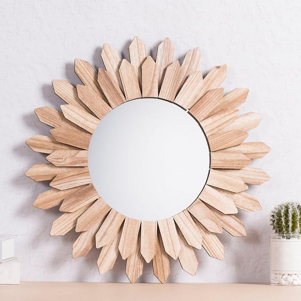 Wood Frame Mirror - Rustic Farmhouse Wall Accent