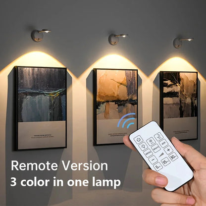 HPH USB Rechargeable Intelligent Human Sensing Wireless Wall Lamp Dimmable Led Spotlight For Lighting Paintings Pictures