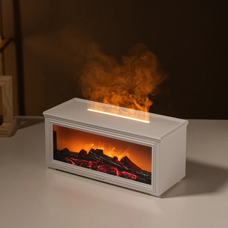 7 colors of essential oil fireplace diffuser mini flame aromatherapy fireplace humidifier aromatherapy oil diffuser AG-HY05