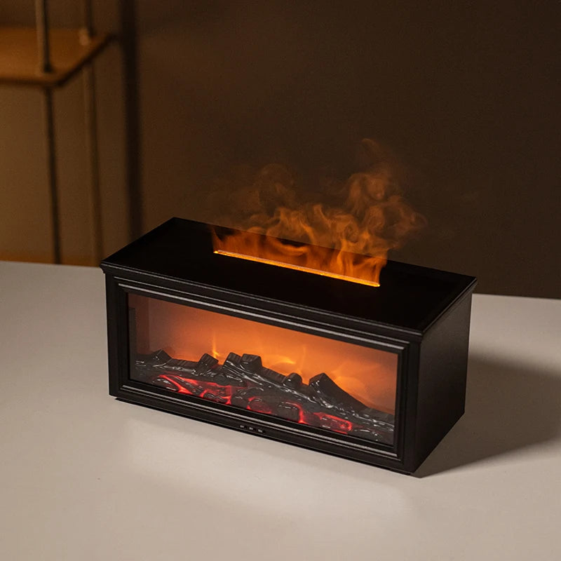 7 colors of essential oil fireplace diffuser mini flame aromatherapy fireplace humidifier aromatherapy oil diffuser AG-HY05