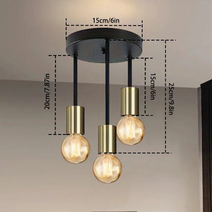 Ceiling Light Fixture: Black Modern E27 Ceiling Lamp - 4-Head Chandelier