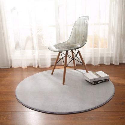 Round Carpet Rug - Coral Fleece Gray Living Room & Kids' Mat