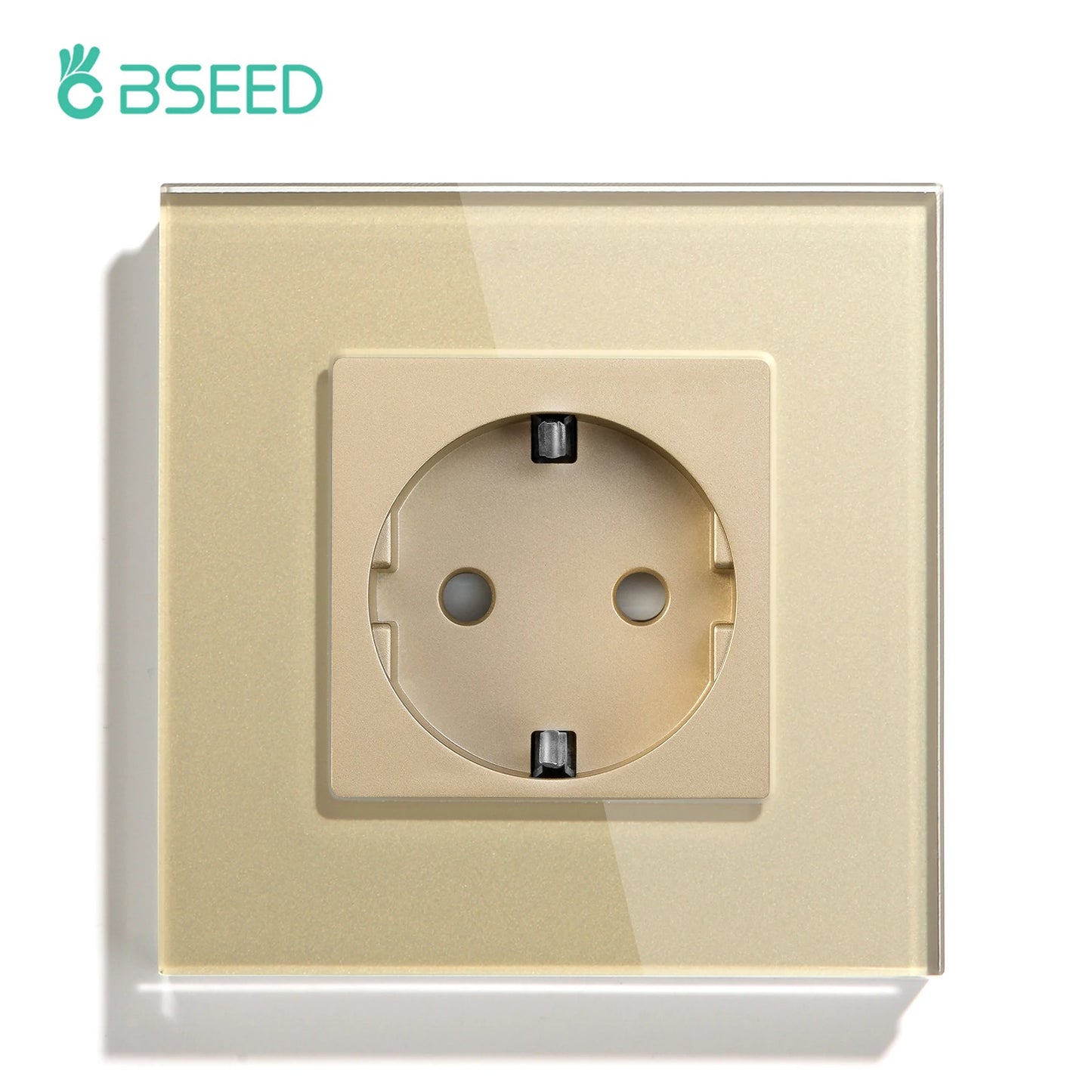 BSEED Mechanical Wall Button Switch 1/2/3Gang 1Way Wall Power Socket Glass Frame USB Type-C Charge Port Home Improvement
