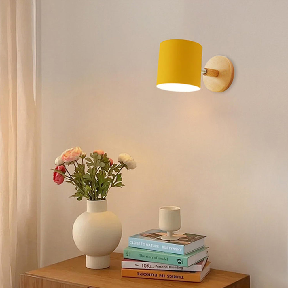 Wall Lamp: Nordic Solid Wood LED Wall Sconce - Minimalist Bedroom Light