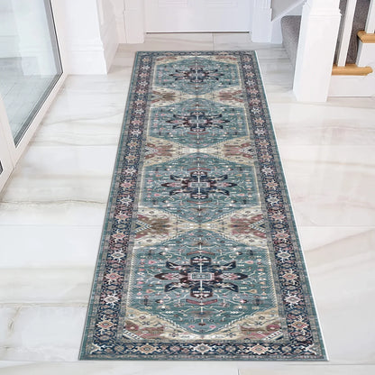 VIKAMA Velvet Persian Runner Rugs - Vintage Bohemian Non-Slip Mat