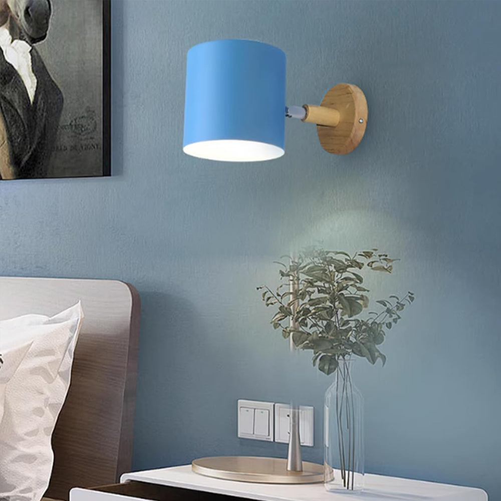 Wall Lamp: Nordic Solid Wood LED Wall Sconce - Minimalist Bedroom Light