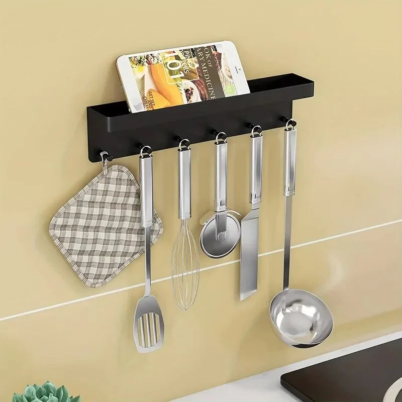 Key Holder Wall Decor: 6-Hook Mail Shelf Organizer