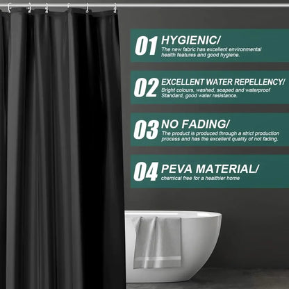 Waterproof Shower Curtain Liner for Bathtub 180x180cm Stall Bathroom Curtain with Magnets Plastic Mold Resistant Shower Curtain