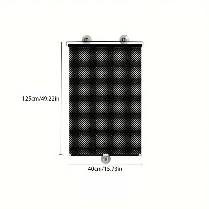 Suction Cup Retractable Sunshade Curtain 15In Heat-Insulating Side Window Curtain Nail-free Roller Blinds Suction Shade Curtain