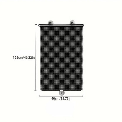 Suction Cup Retractable Sunshade Curtain 15In Heat-Insulating Side Window Curtain Nail-free Roller Blinds Suction Shade Curtain