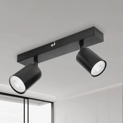 Modern LED Ceiling Light - Black 2-Light GU10 Energy Saver