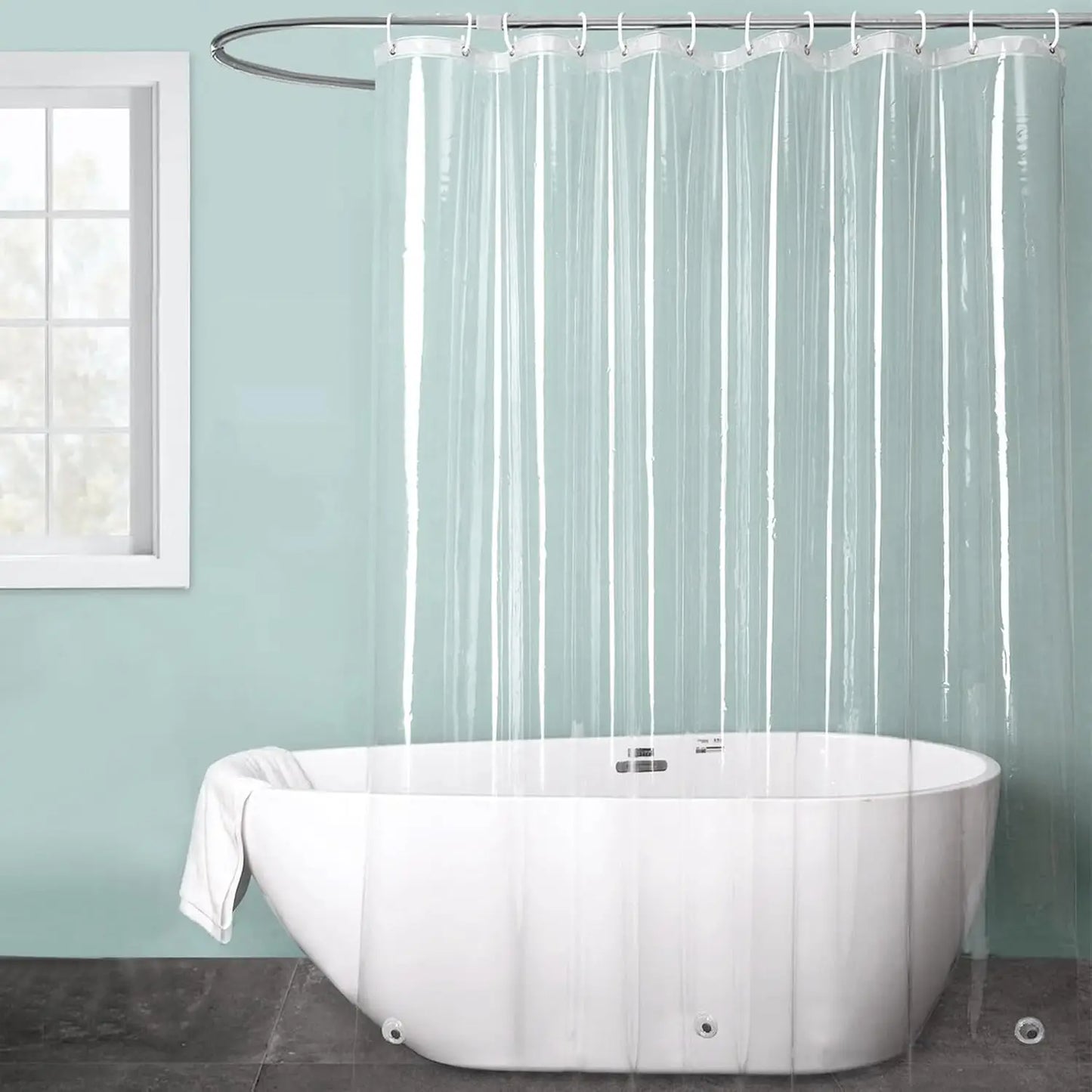 Waterproof Shower Curtain Liner 180x180cm with Magnets
