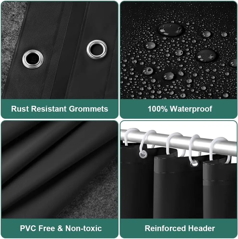 Waterproof Shower Curtain Liner 180x180cm with Magnets