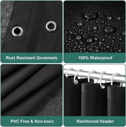 Waterproof Shower Curtain Liner for Bathtub 180x180cm Stall Bathroom Curtain with Magnets Plastic Mold Resistant Shower Curtain