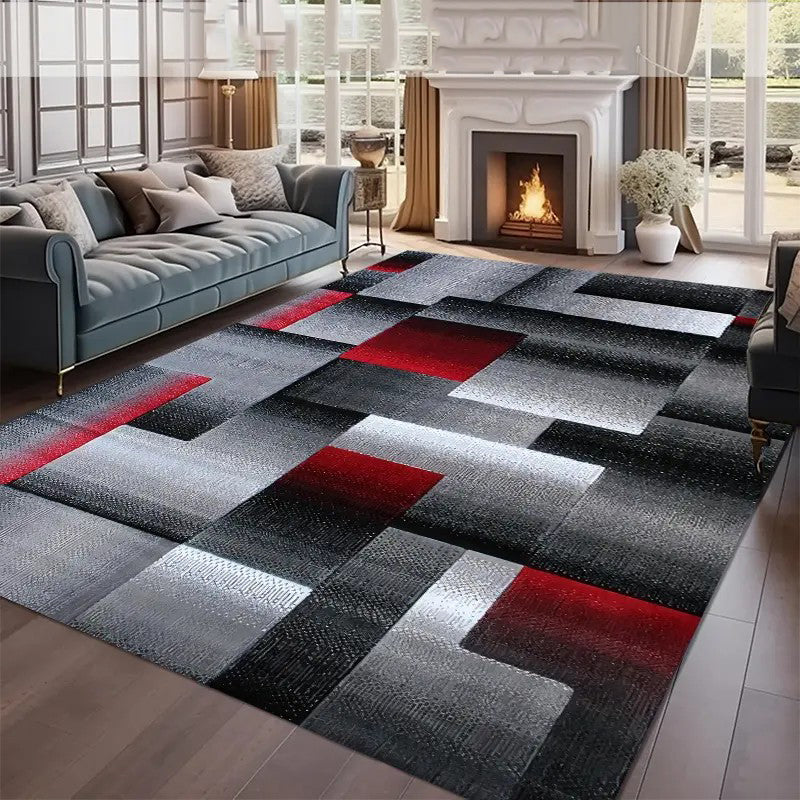 Floor Mat: Nordic Geometric Area Rug - Non-Slip, Washable Carpet