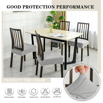 Durable Stretch Chair Covers - Leaf Jacquard Slipcovers