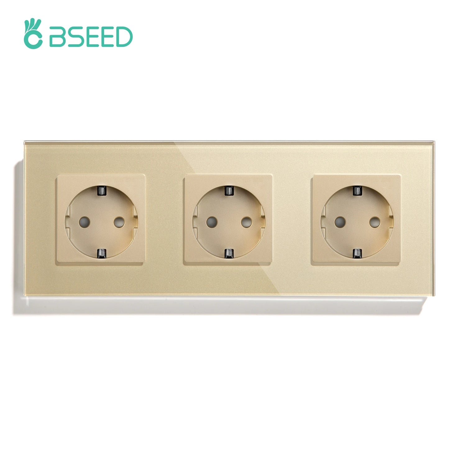 BSEED Mechanical Wall Button Switch 1/2/3Gang 1Way Wall Power Socket Glass Frame USB Type-C Charge Port Home Improvement