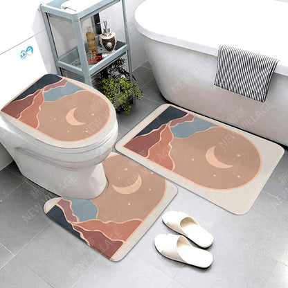 Anti-slip Bath Mat Bathroom Rug Shower Mat Decorative Absorbent Foot Mat Entrance Bathtub toilet rug boho Nordic plant leaf