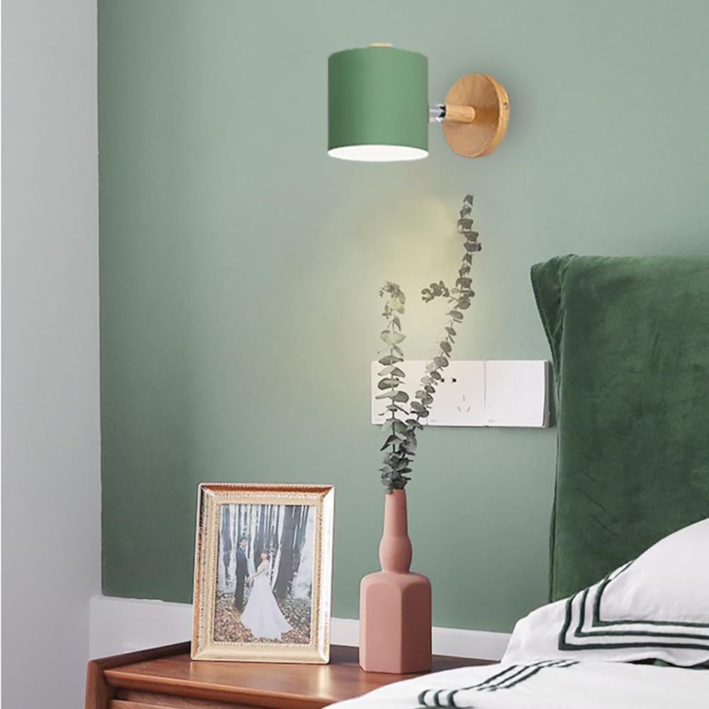 Wall Lamp: Nordic Solid Wood LED Wall Sconce - Minimalist Bedroom Light