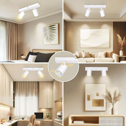 Modern LED Ceiling Light - Black 2-Light GU10 Energy Saver