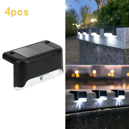 LED Solar Wall Lights - 4Pcs Garden Fence & Deck Lighting