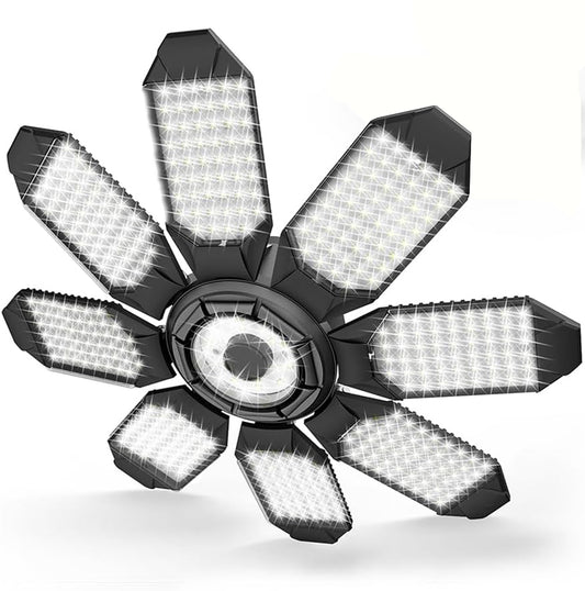 LED Garage Light Bulbs, Super Bright 8+1 Panel E27 Socket