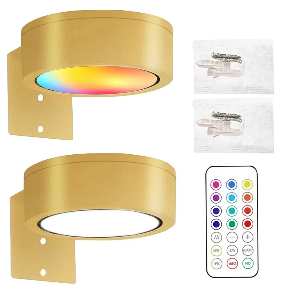 Battery Picture Wall Lamp: Wireless RGB Sconce with Timer