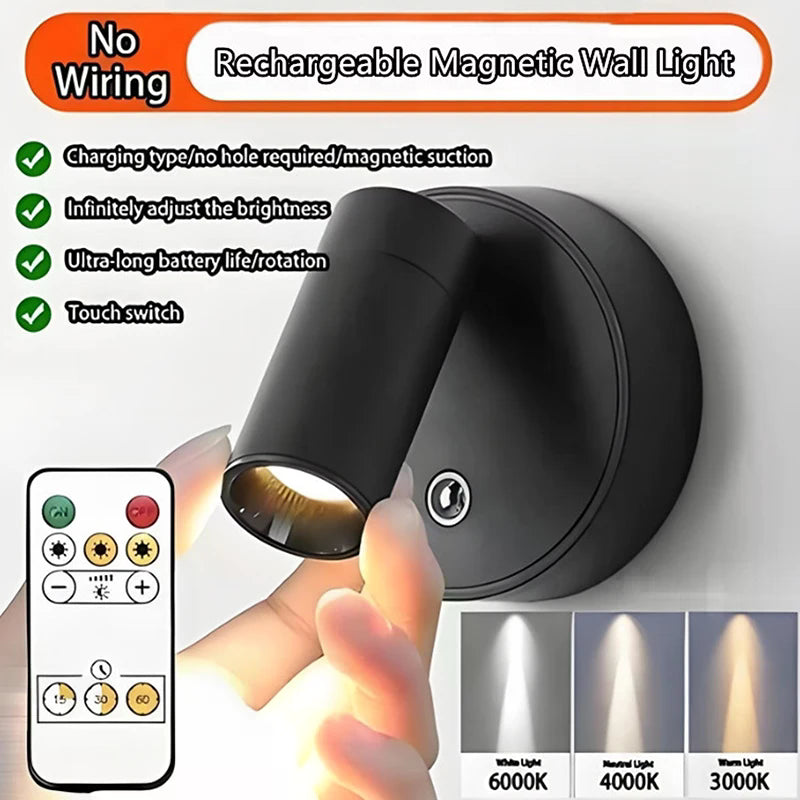 LED Spotlight Touch 2000mAh Magnetic Base Wall Light